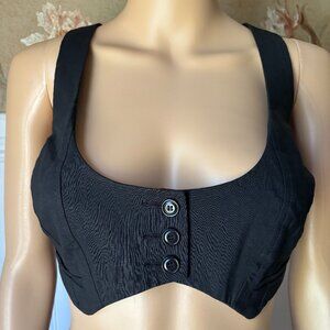 Cropped Black Vest by BeBe NWOT Size L